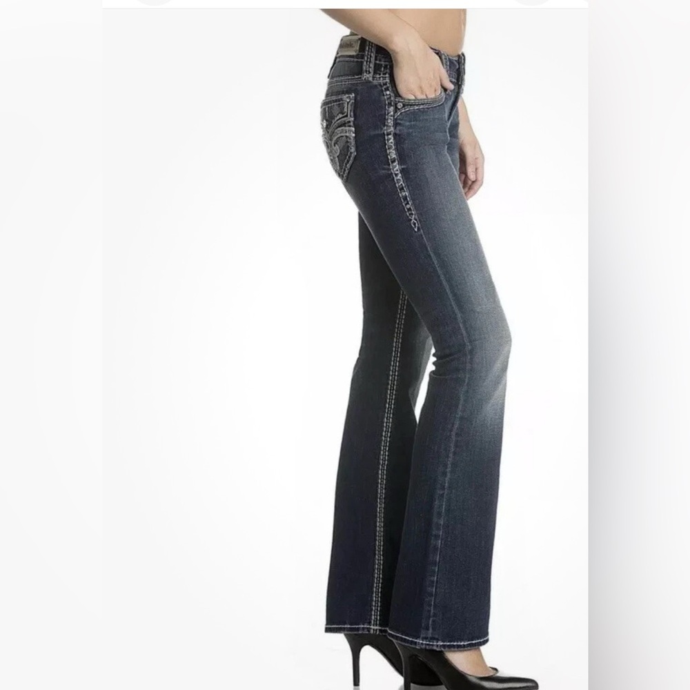 Rock Revival Women's Faded Dark Indigo Straight Leg Jeans - Picture 4 of 13